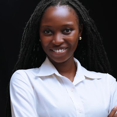 Portrait of a smiling woman in a shirt